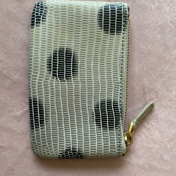 Marc by Marc Jacobs polka dot lizard skin effect coin purse zip card pouch - Picture 3 of 7